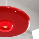 Space-Age Saucer Pendant in Red Plexiglas from Guzzini, 1960s