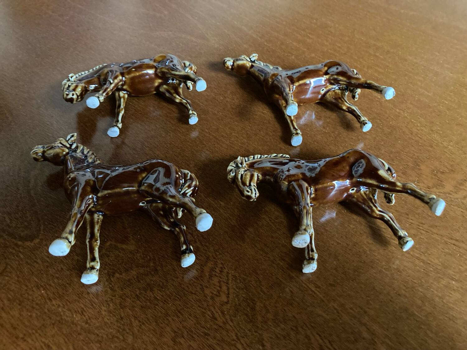 Glazed ceramic horses
