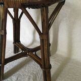 Vintage brown rattan tabout