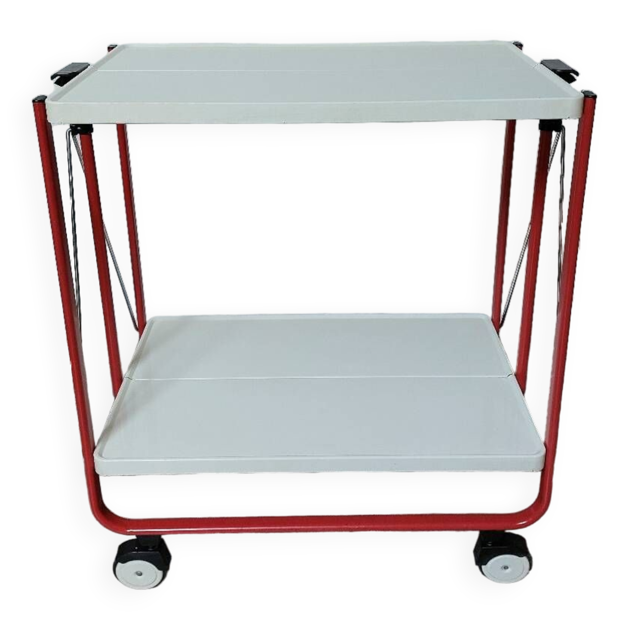 Desserte métal frz par lucien lepoix 1983 pop art vintage roulante pliable
