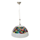Suspension en verre soufflé blanc et coloré et métal chromé par La Murrina