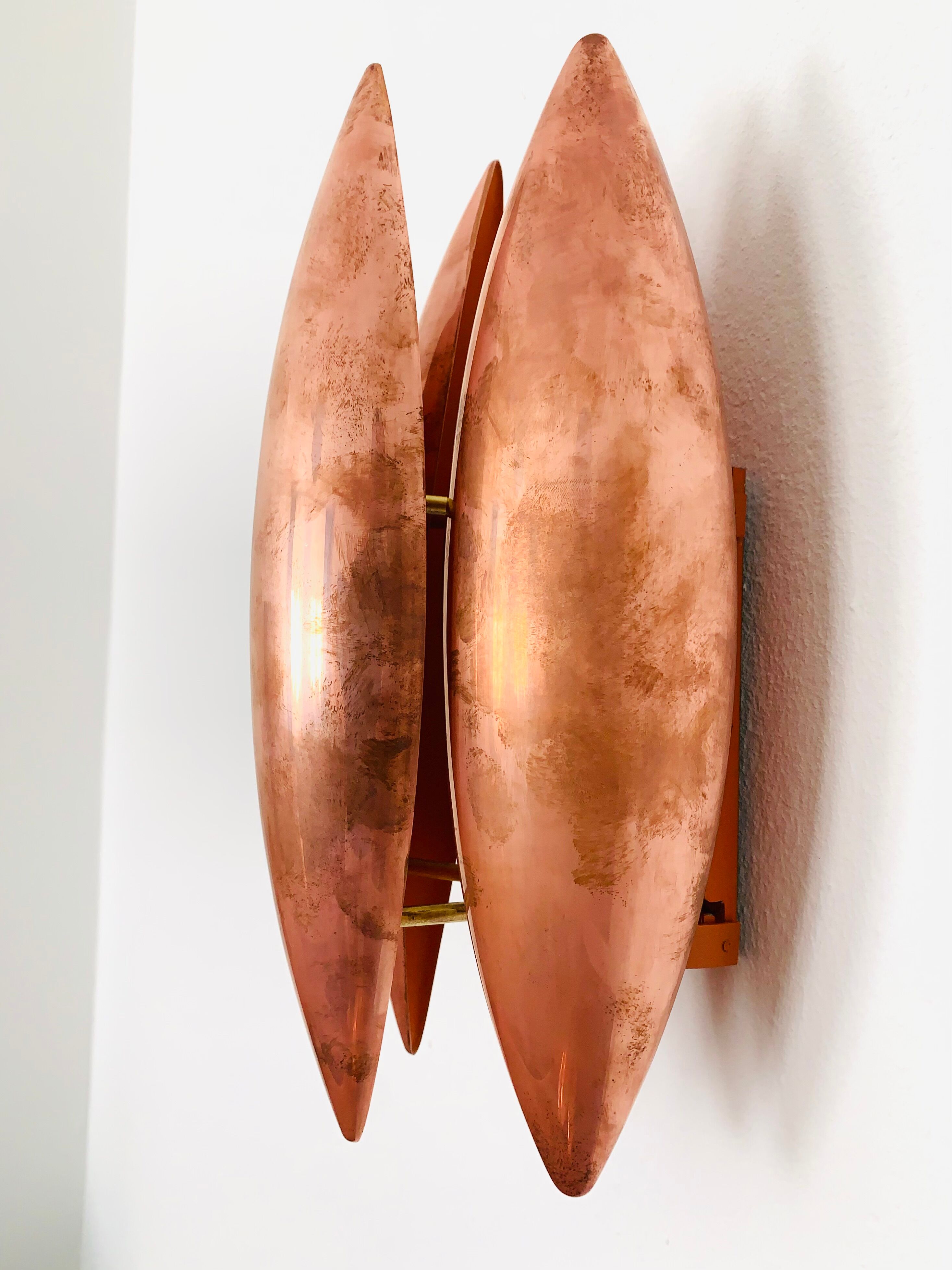 Set of 2 Unique Patinated Danish Kastor Sconces by Jo Hammerborg for Fog an
