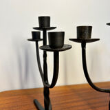 Brutalist wrought iron candlesticks from the 60s