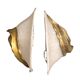 Pair of vintage wall lights in textured glass and gilded bronze – 1970s
