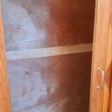 Vintage 1950s oak wardrobe with compass legs