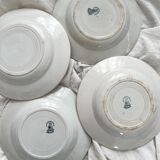 4 deep ironstone plates "Narcisse" Saint Amand A. Lebacqz & M. Bouchart