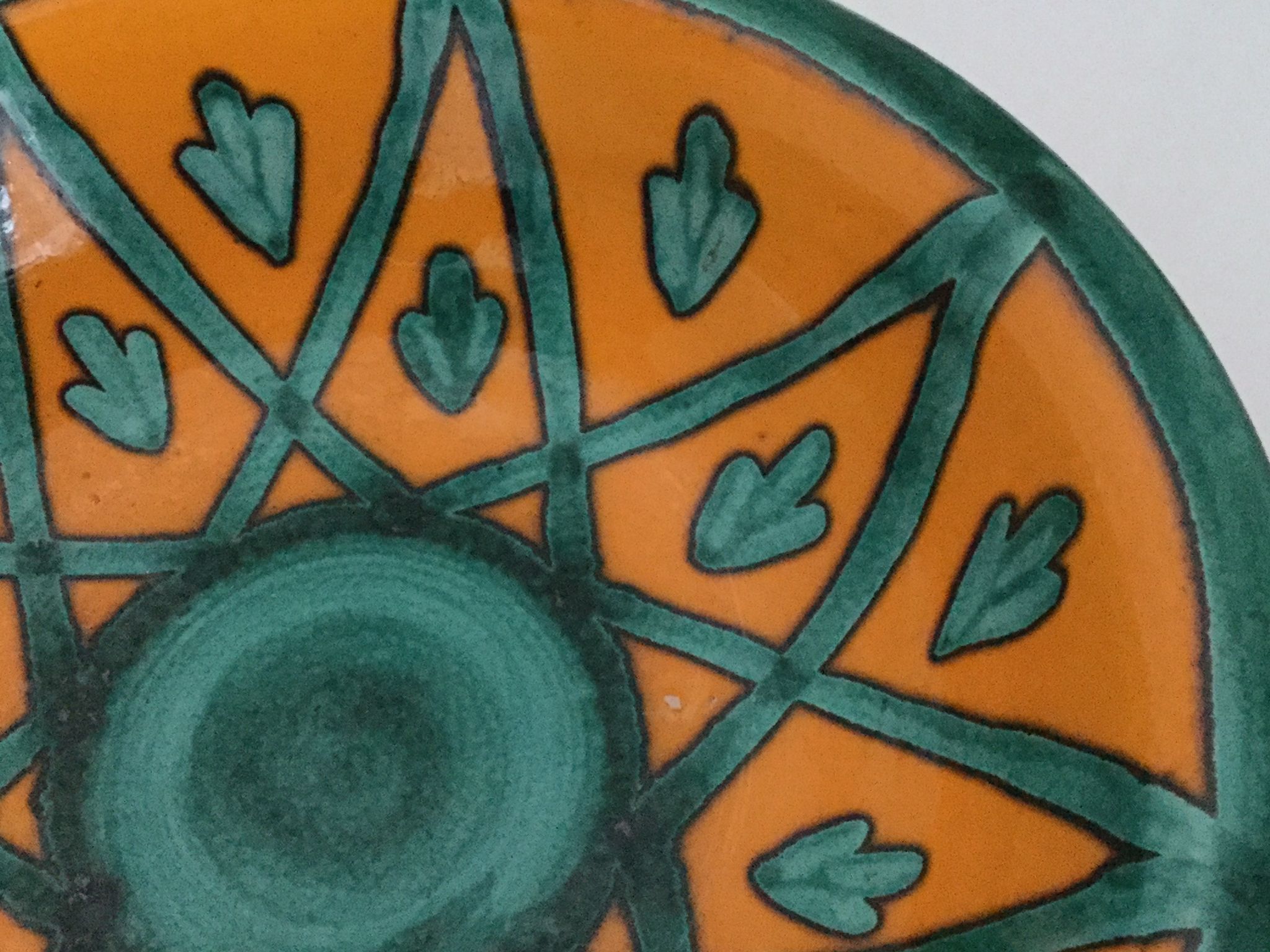 Dish dominant orange and green Saint Clement France