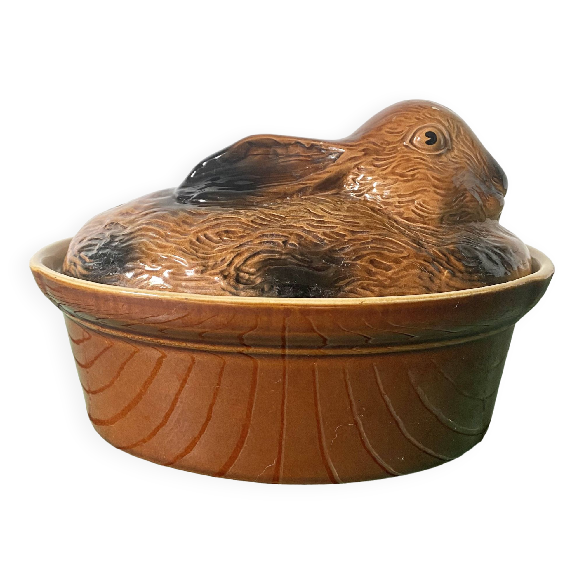 Ceramic rabbit, slip terrine