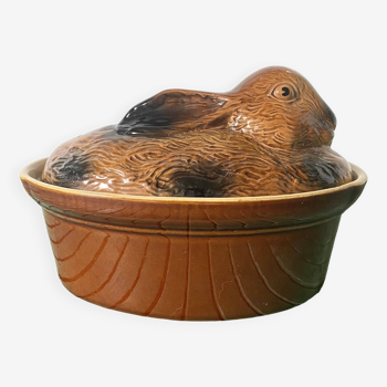 Ceramic rabbit, slip terrine