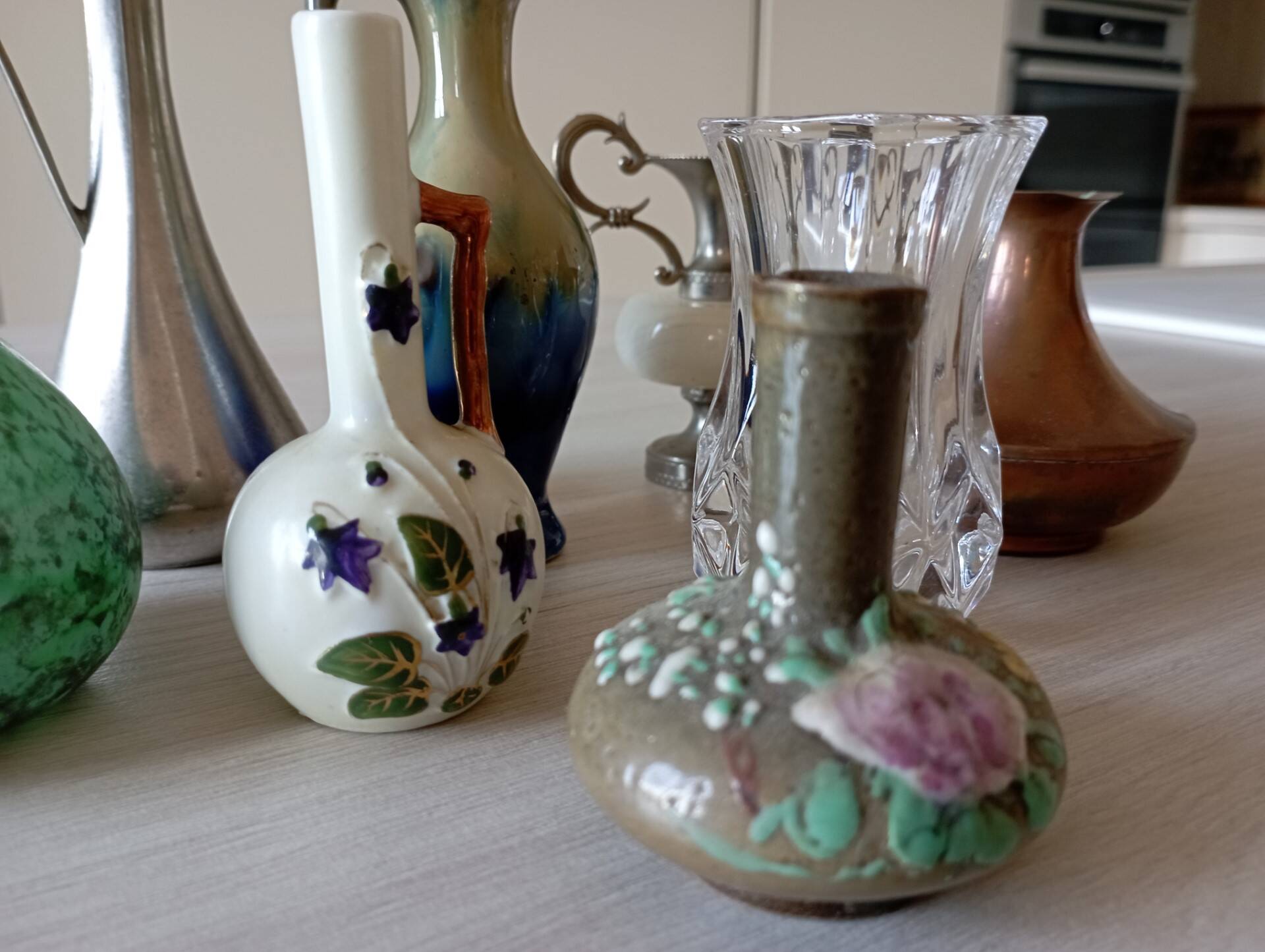 Lot of 8 old miniature vases