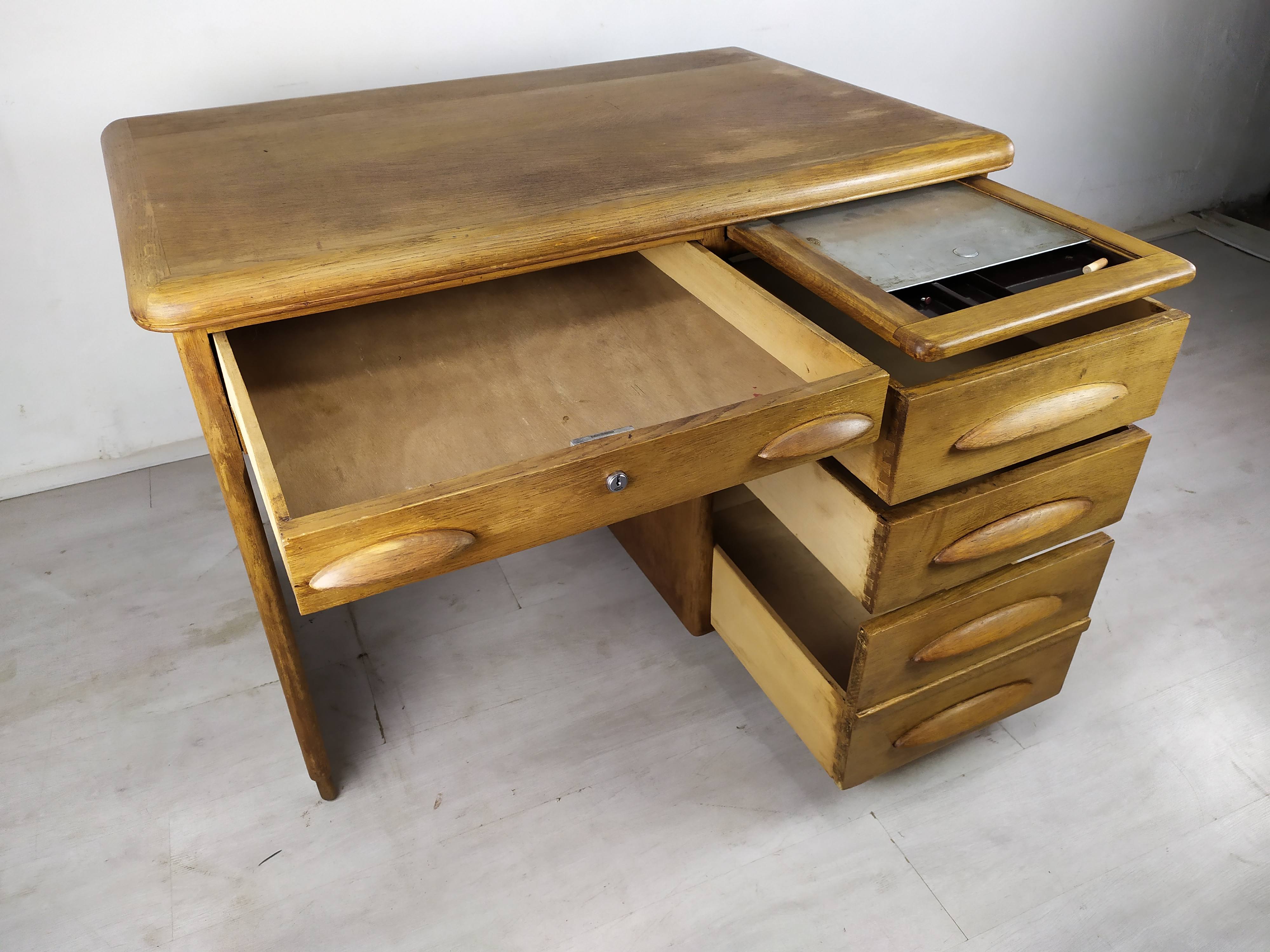 Bureau vintage chêne