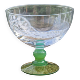 Set de 3 coupes à glace vintage Arc France à pied vert