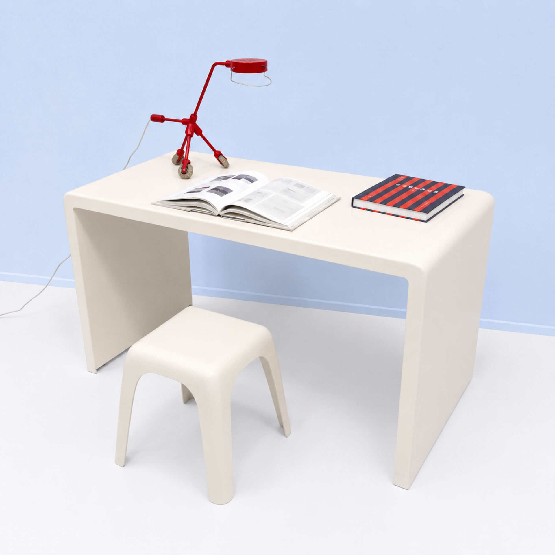 Monobloc polyester desk by Berthe Libert, 1970s.