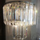 Floor lamp in chrome metal & transparent crystal