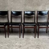 Series Set of 6 vintage Scandinavian rosewood chairs from the 1960s