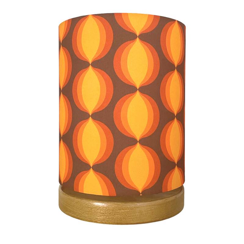 Lampe à poser Lamp'angel Cat eye H28 D20 - tissu vintage