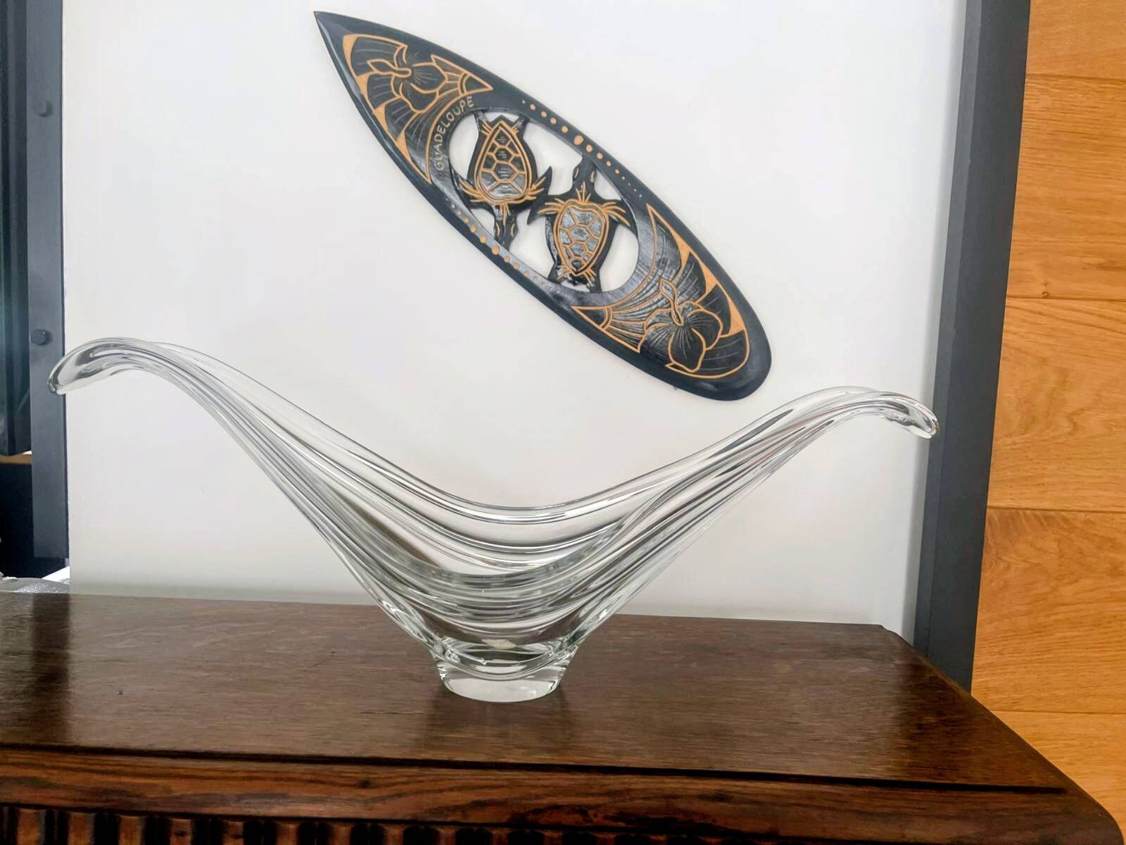 Large glass bowl Pompeii – Illuminated sculpture with free lines