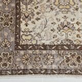 Vintage Brown & Beige Floral Bordered Rug, 184x268Cm