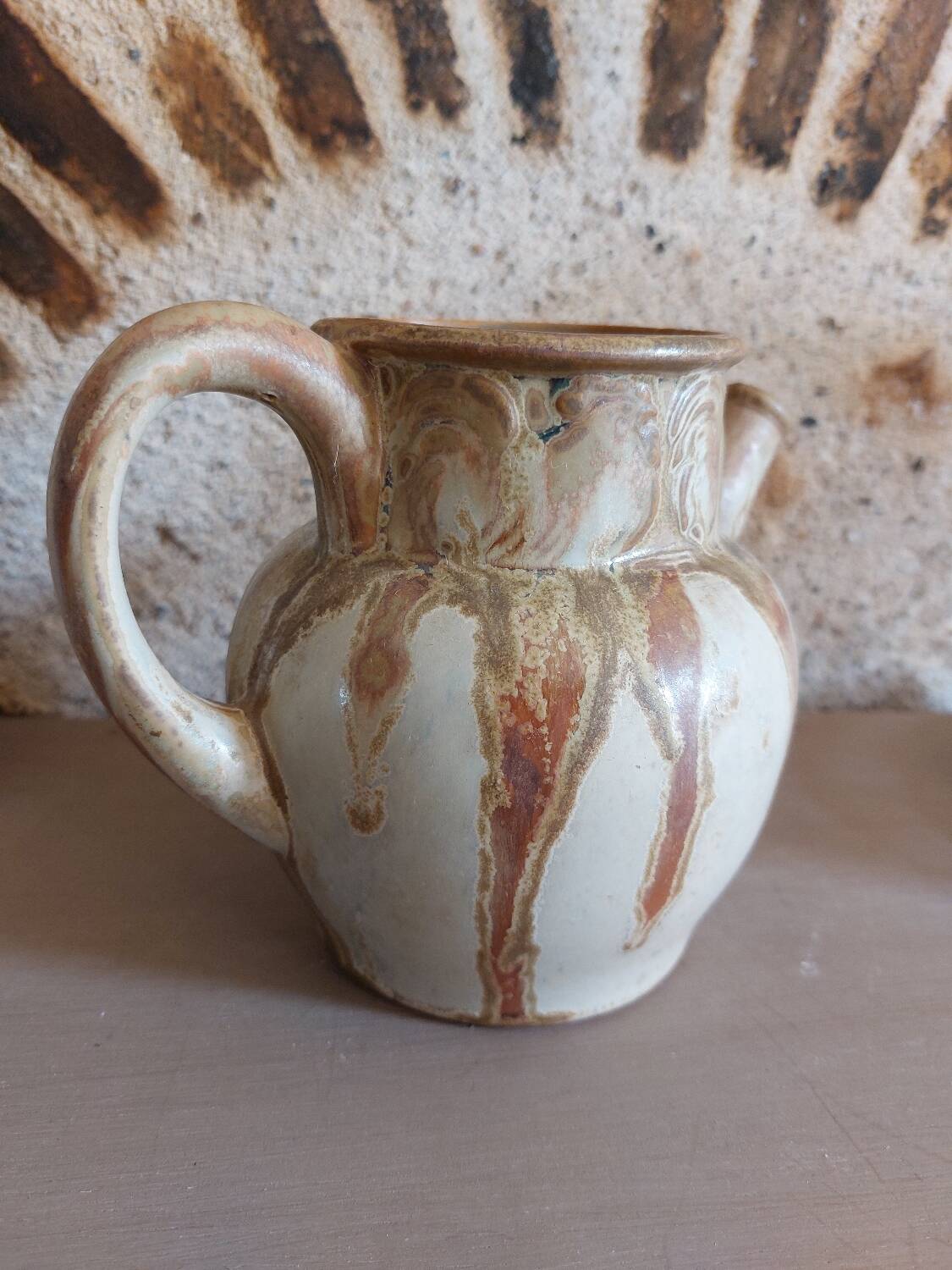 Ceramic pitcher signed Denbac, 1930