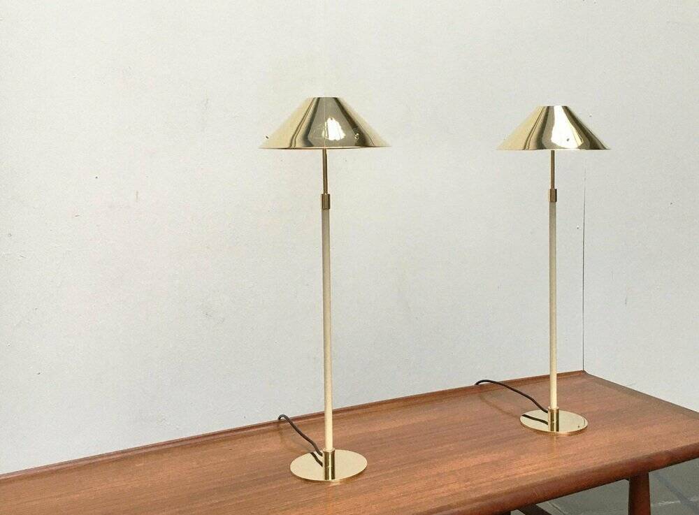 Hollywood Regency mid-century brass table lamps, 1960s, set of 2