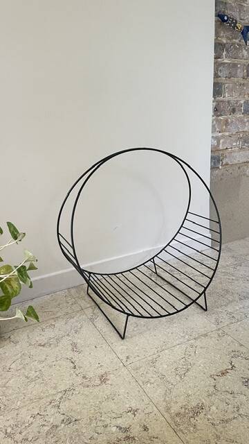 Magazine rack vintage log holder