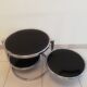 Round coffee table 3 black tempered glass trays