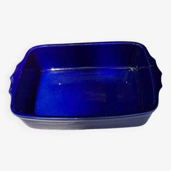Plat en ceramique bleu indigo