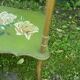 wooden side table painted flowers