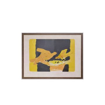 Lithograph by Paul Guiramand (1926 - 2007) Birds around the nest.