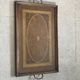 Large vintage tray, wood marquetry under glass