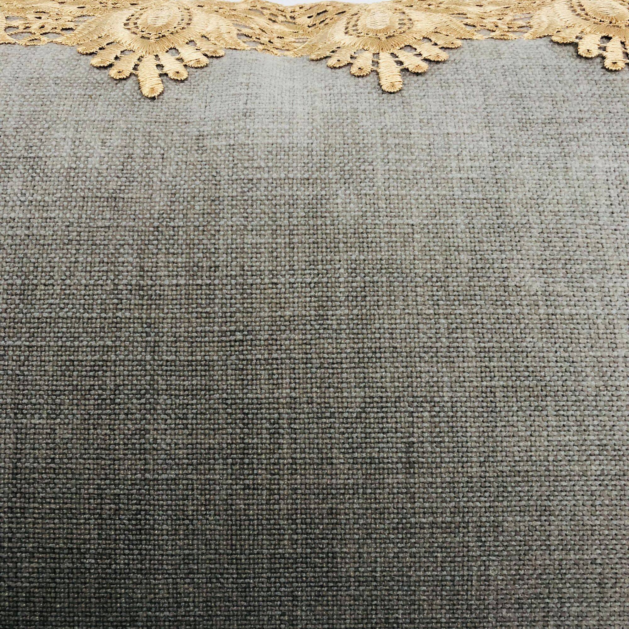 Rectangular cushion, cover and insert. Grey, Champagne. Layla model.