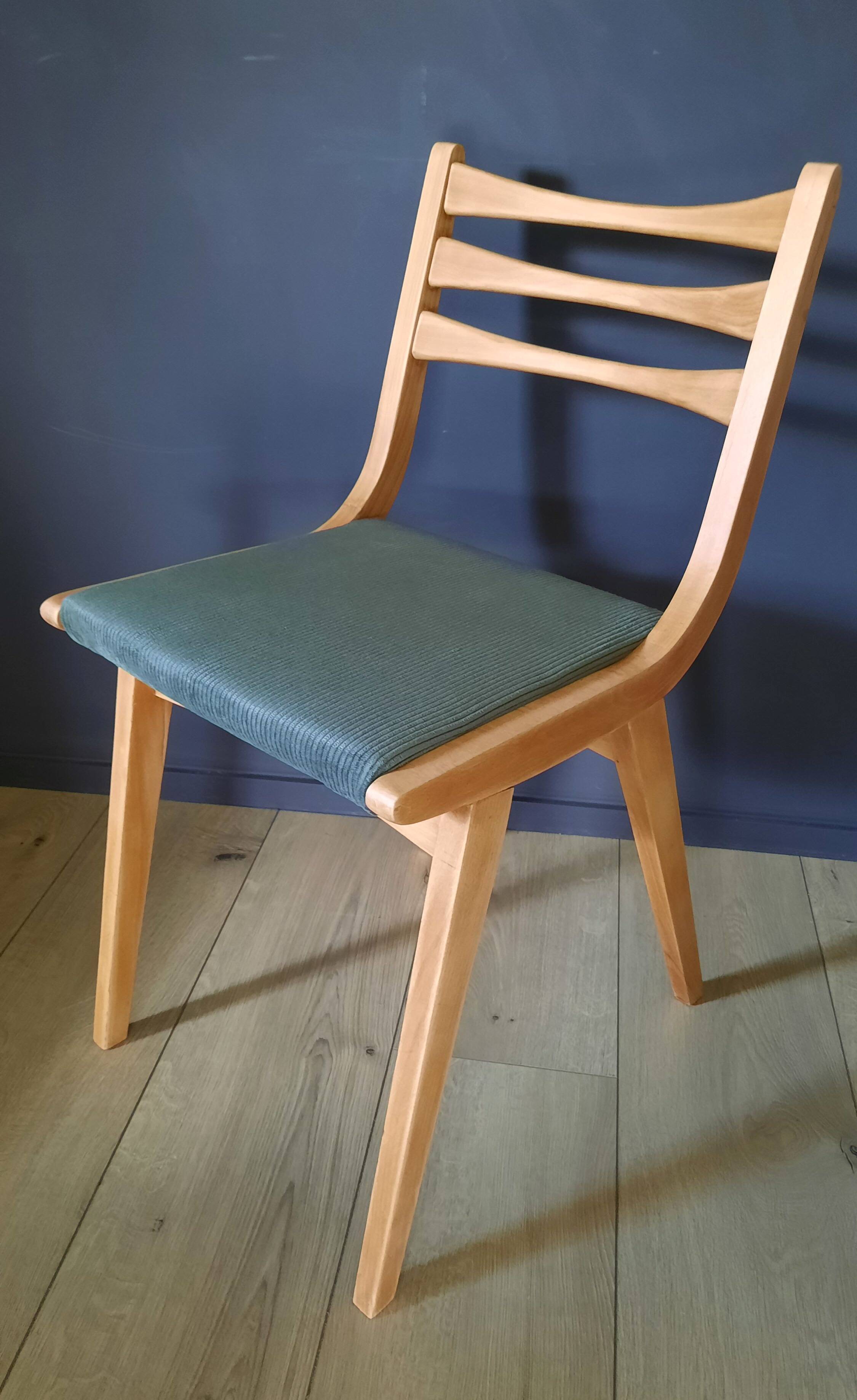 Pair of restored 1960s compass leg chairs