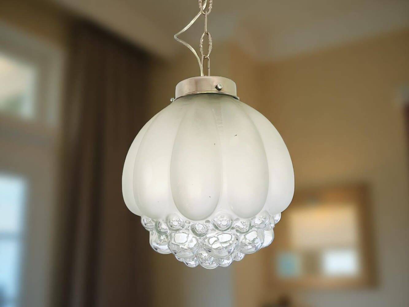 Large bubble glass hanging light