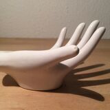 Hand soliflore ring in white ceramic