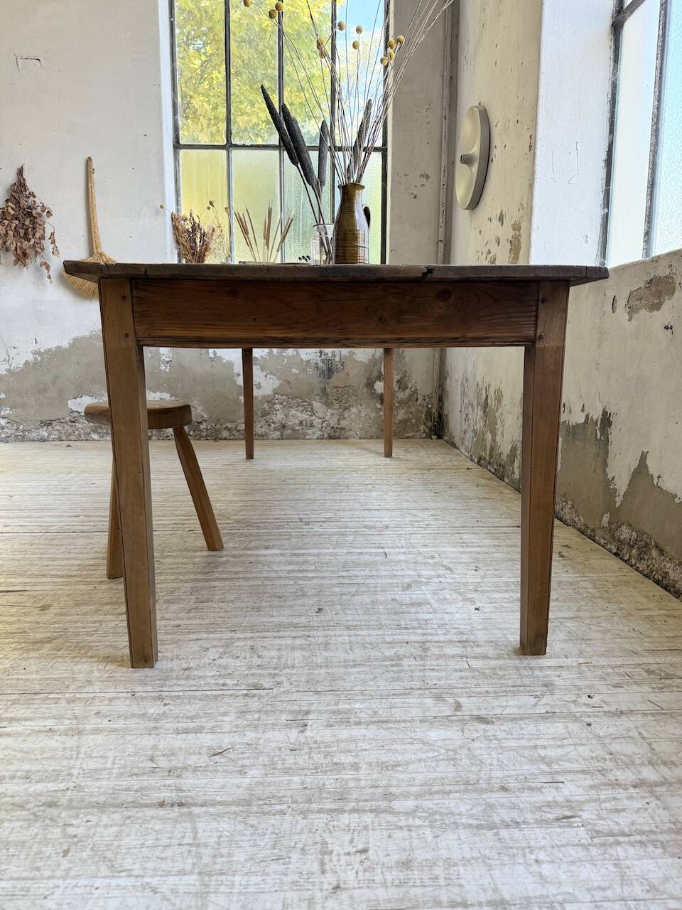 50s pine and oak farmhouse table 2.5m
