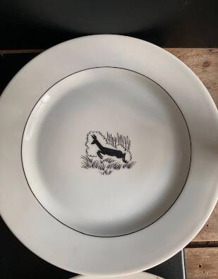 6 dessert plates in Limoges porcelain - Manufacture A. Vignaud