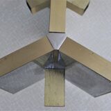 Ceiling lamp in chromed aluminum and brass, 1970