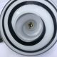 Suspension vintage opaline white black spiral pattern