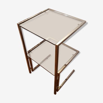 Metal bedside table - glass