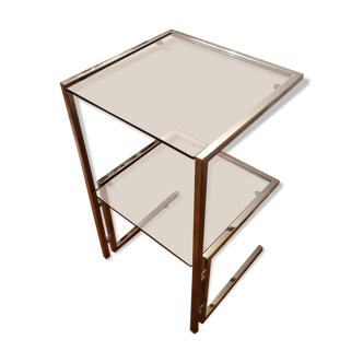 Metal bedside table - glass
