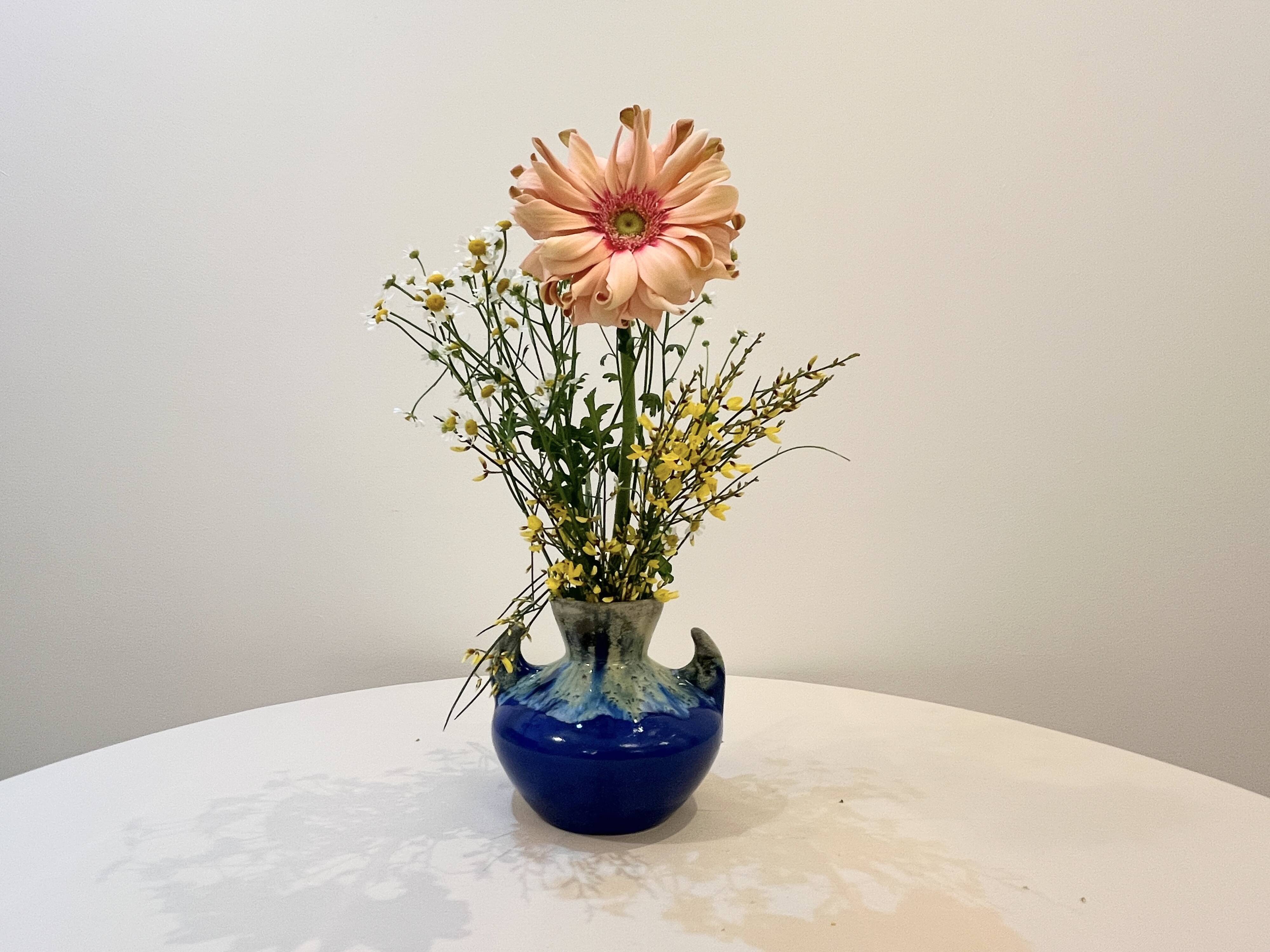 Vase with handles vintage alpho art deco ceramic alphonse mouton vintage