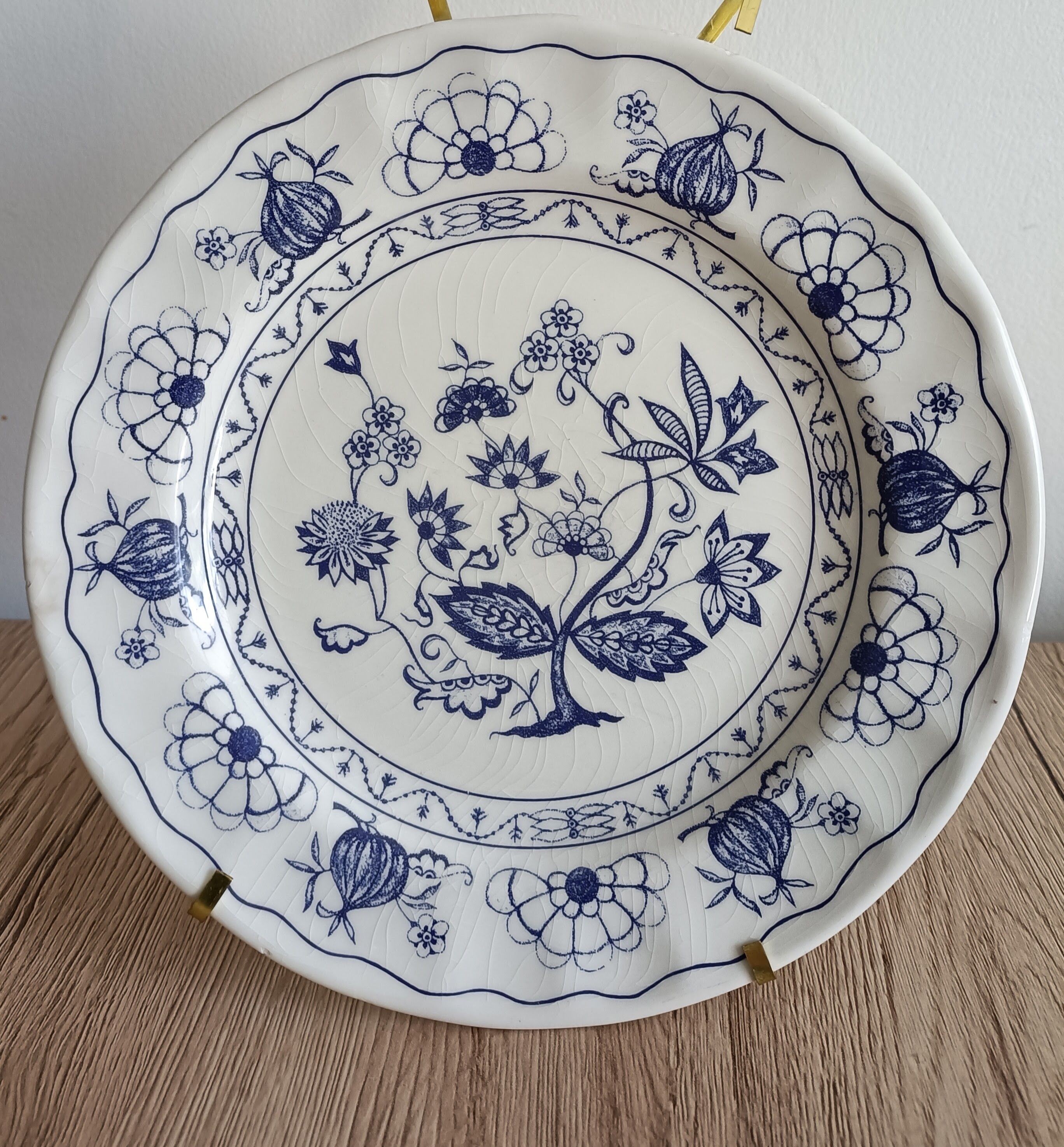Blue porcelain onion plates