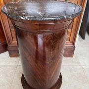 Rare Somno with drawer, Empire period Cuban mahogany and superb grooved marble.