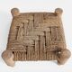 Organic Modern Turned Wood and Rope Footstool in the Style of Charlotte Perriand