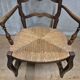 Fauteuil provençal français en chêne avec assise tressée, début du XXe siècle, France