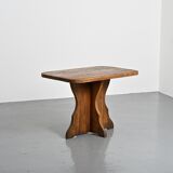 Solid wood dining table, French Alps, around 1970.