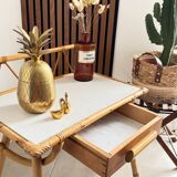 Vintage rattan side table
