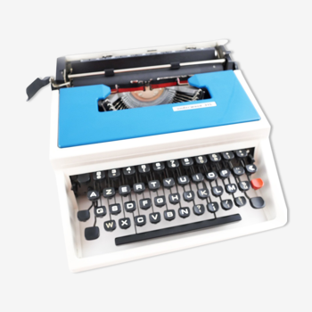 Machine à écrire underwood 315 bleue blanche