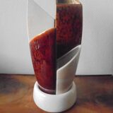 vase a cornets en craquelée blanc, signé