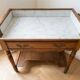 Antique dressing table in solid walnut and white marble.